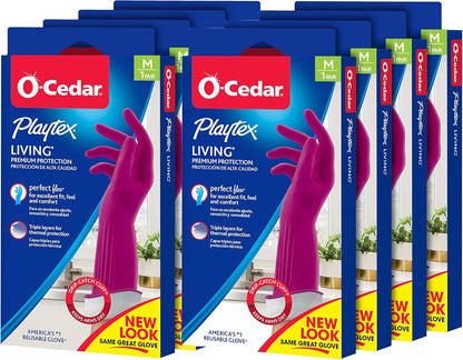 Playtex Living Reuseable Rubber Cleaning Gloves, Premium Protection (Large, Pairs - 2) Color may vary