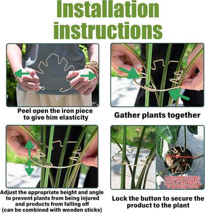 5PCS Monstera Plant Stem Support Stakes - 5.5 * 5.5IN Metal Supports for Monstera and Fishbone Cactus, Sturdy Frame, Easy Installation, Flexible Protection for Healthy Growth Indoors