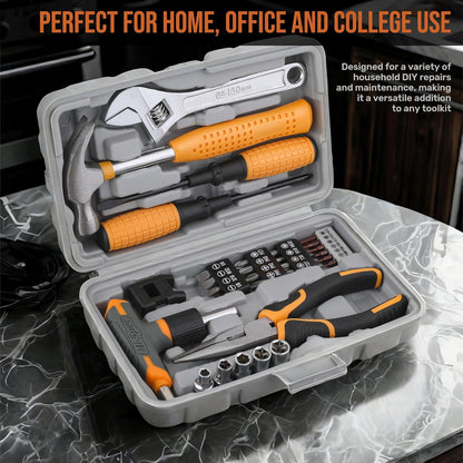 Hi-Spec Tool Kit Yellow 20pc. Small Tool Kit for Home DIY & Office Repairs. Compact and Lightweight Essential Tools in a Portable Book-Sized case.