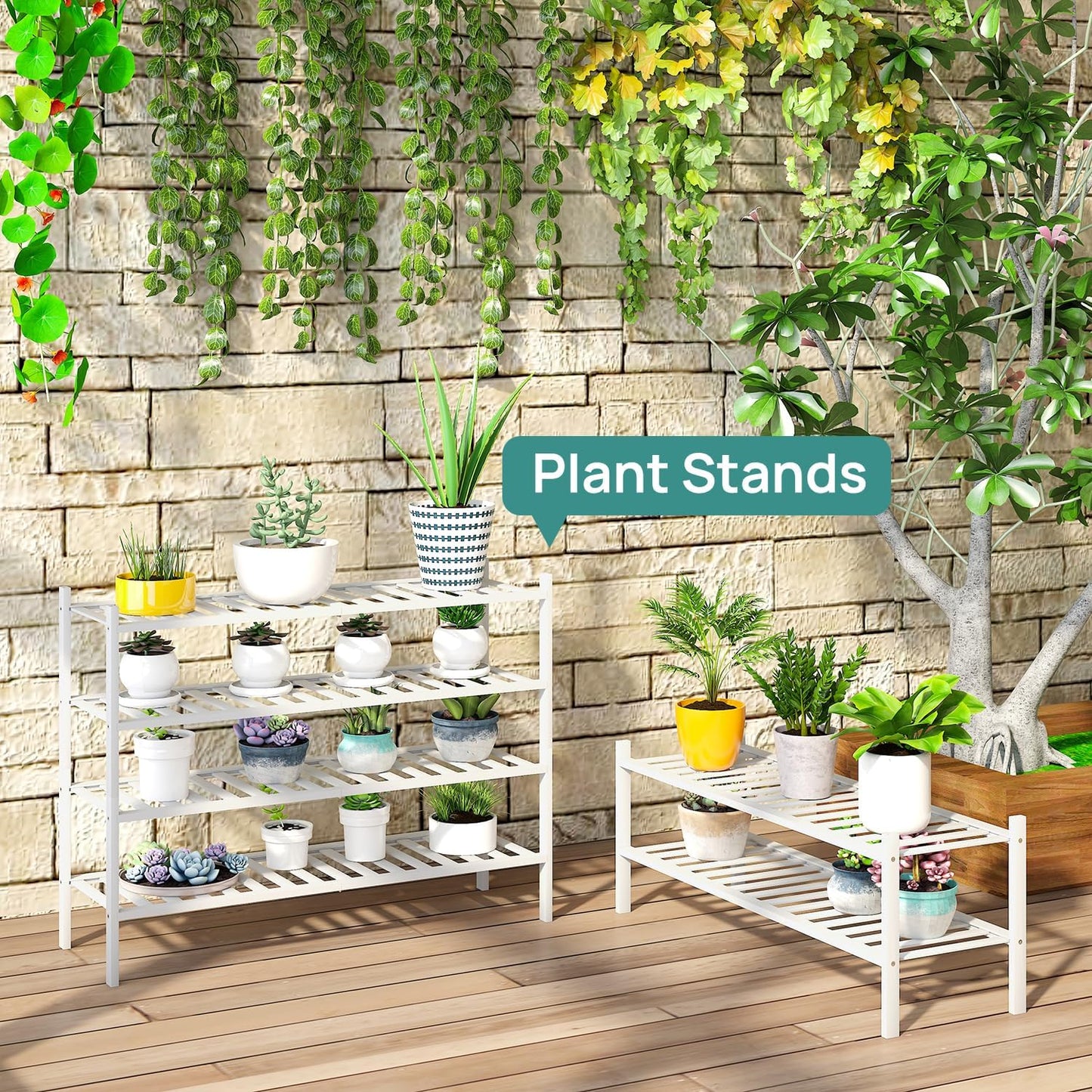 viewcare 3-Tier Black Bamboo Shoe Rack for Entryway, Stackable | Foldable | Natural, Shoe Shelf Storage Organizer for Hallway Closet, Free Standing Shoe Racks for Indoor Outdoor