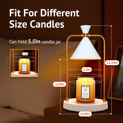 XJZJY Candle Warmer Lamp with Timer Dimmer,Unique Birthday Gifts for Women Mom,House Warming Gifts New Home Room Decor,Wax melt Warmer for Scented Wax Jar Candles,Black-Large
