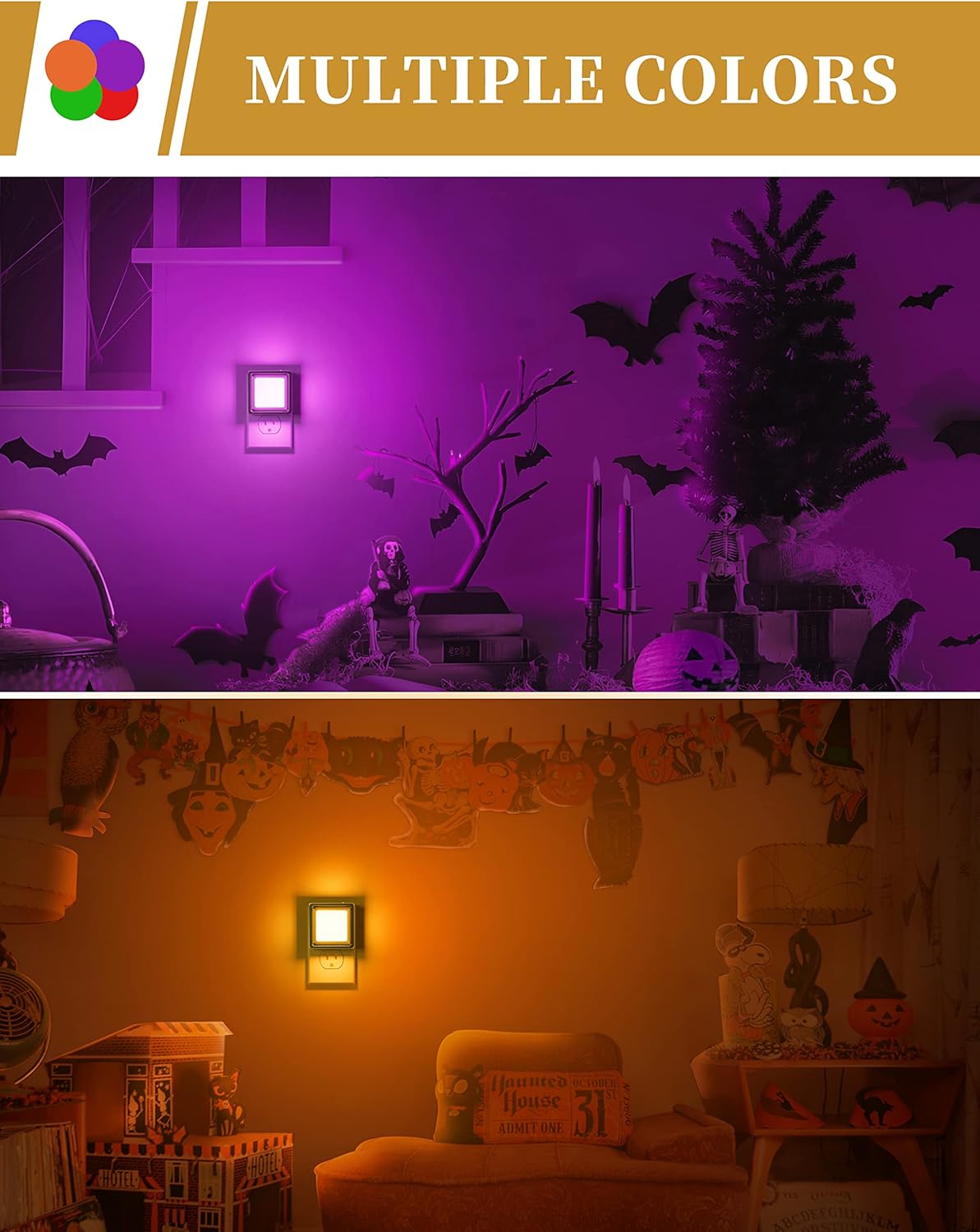 DORESshop LED Night Light, Night Lights Plug Into Wall [2 Pack] with Dusk-to-Dawn Sensor, Dimmable Nightlights, Adjustable Brightness for Bathroom, Hallway, Bedroom,Kids Room,Stairway,Soft White