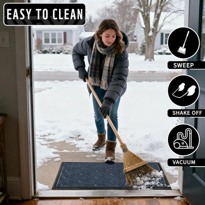 Yimobra Doormat Outdoor Entrance 29.5x17, All-Weather Waterproof Outdoor Mats for Front Door, Non Slip Welcome Door Mat for Patio Proch Outside Entryway Indoor, Black
