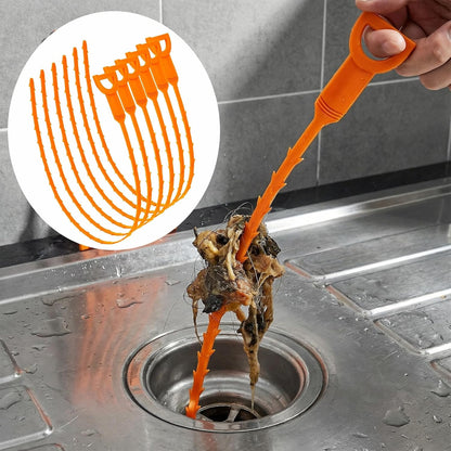 20 Inch Snake Drain Hair Removal Tool,Hair Drain Cleaner Tool, Hair Cather Shower Drain Tool, Drain Auger hair Cleaning Tool for Shower Kitchen Sink Bath Tub Bathroom(6 Pack)