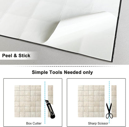 BeNice Kitchen Peel and Stick Tile Backsplash Bathroom Self Adhesive Stone Mosaic Thick Wall Stickers 12"x12"(Blue Rustic,10 Sheets)