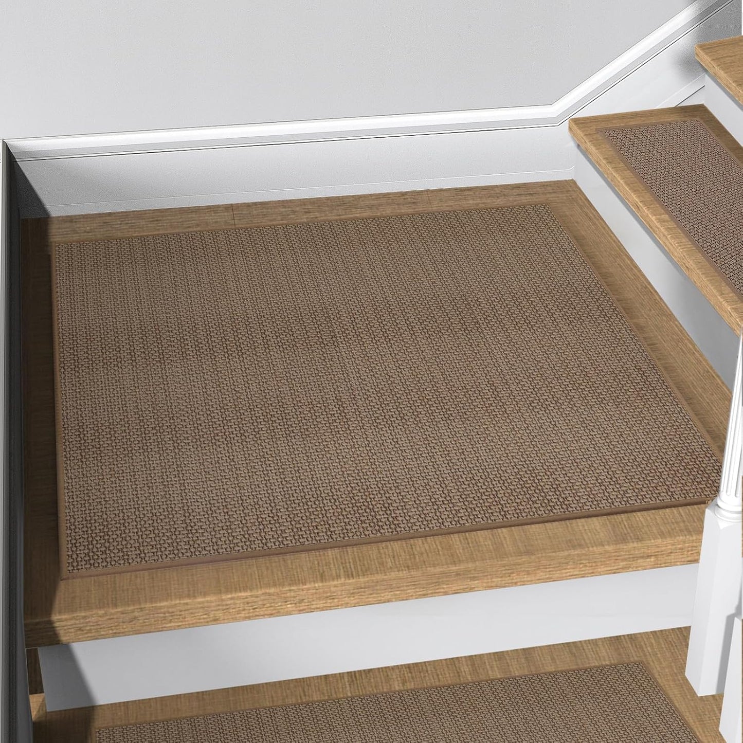 15Pcs Stair Treads for Wooden Steps With Self Adhesive, 8"x30" Non Slip Stair Runners-Peel & Stick Indoor Stair Carpet Runner, Resistant Runner for Kids, Elders and Pets, Black