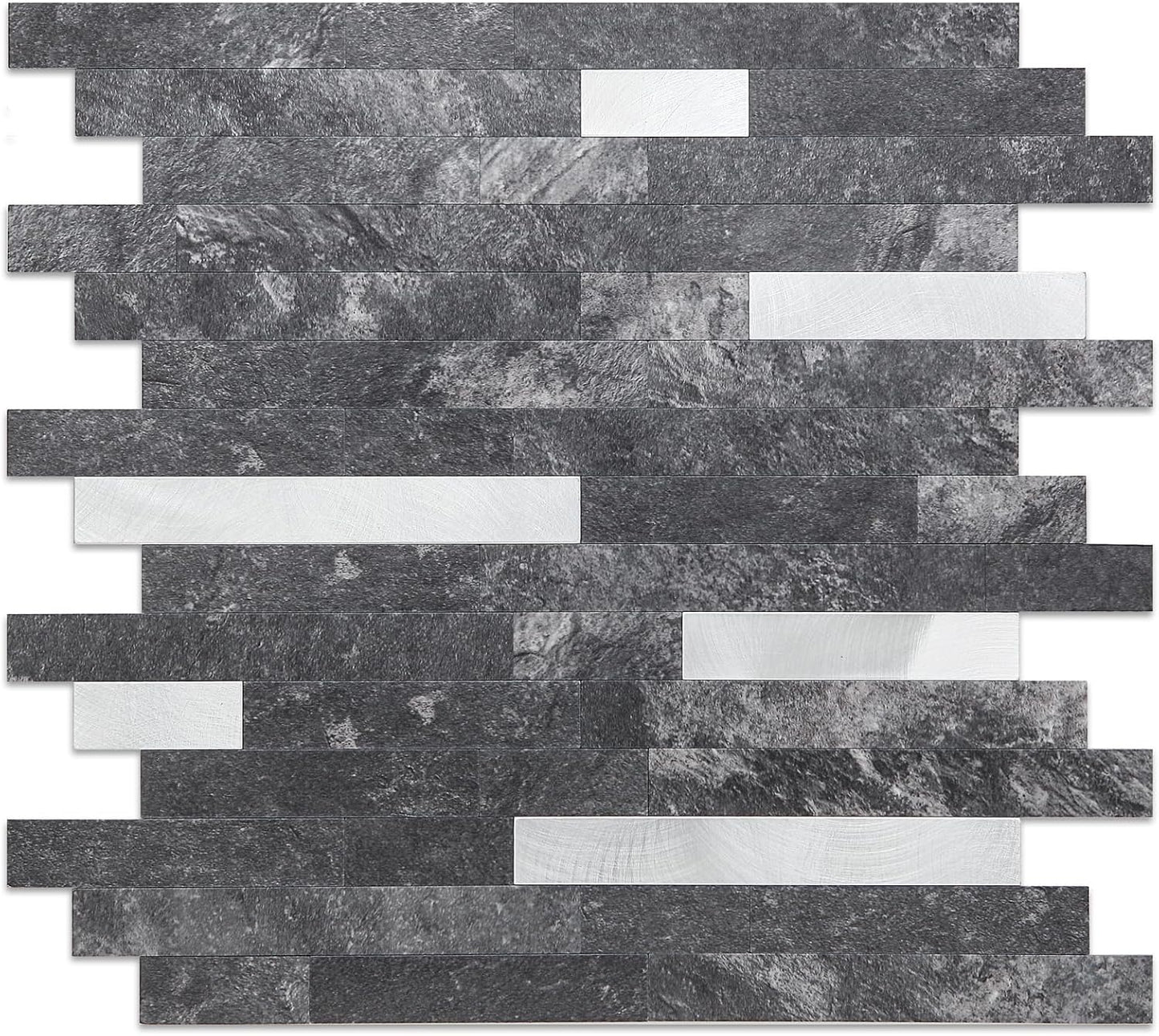Yipscazo 2026 New Upgrade 11.34" X 11.57" Peel and Stick Backsplash, Stick on Backsplash Tiles for Kitchen, Bathroom, Fireplace (10 Sheets, Beige Rocks + Rose Gold)