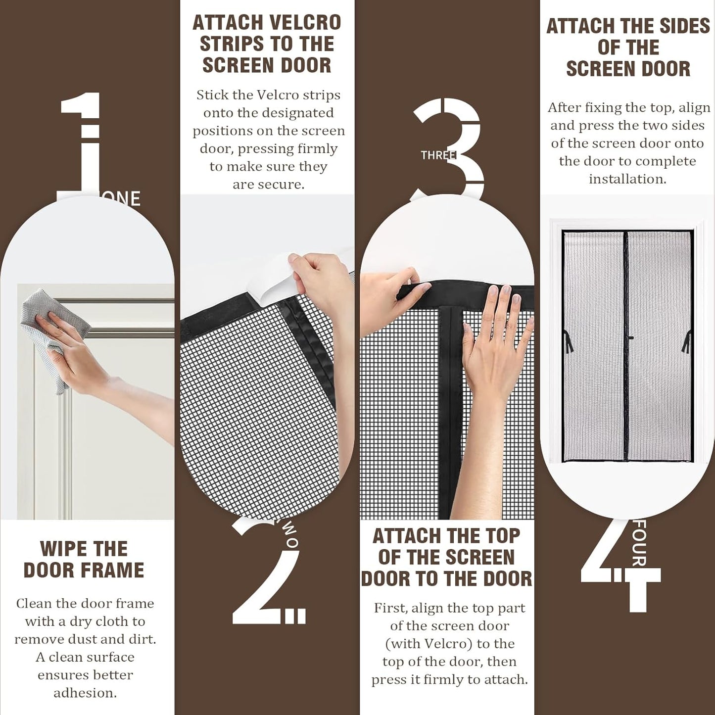 Magnetic Screen Door - Bugs Out, Breeze in - Heavy Duty Double-Stitched Mesh,Hands-Free Design - Pet and Kid Friendly, Fits Front/Sliding/Patio Doors