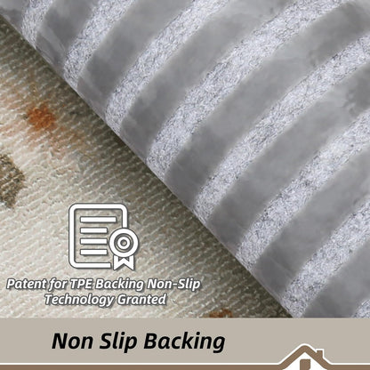 BEQHAUSE Stair Treads for Wooden Steps Non-Slip Machine Washable Carpet Stair Treads 8"X30" Soft Indoor Stair Runner for Kids Elders and Pets, 100% Polyester, TPE Backing, 15pcs, Grey/Orange