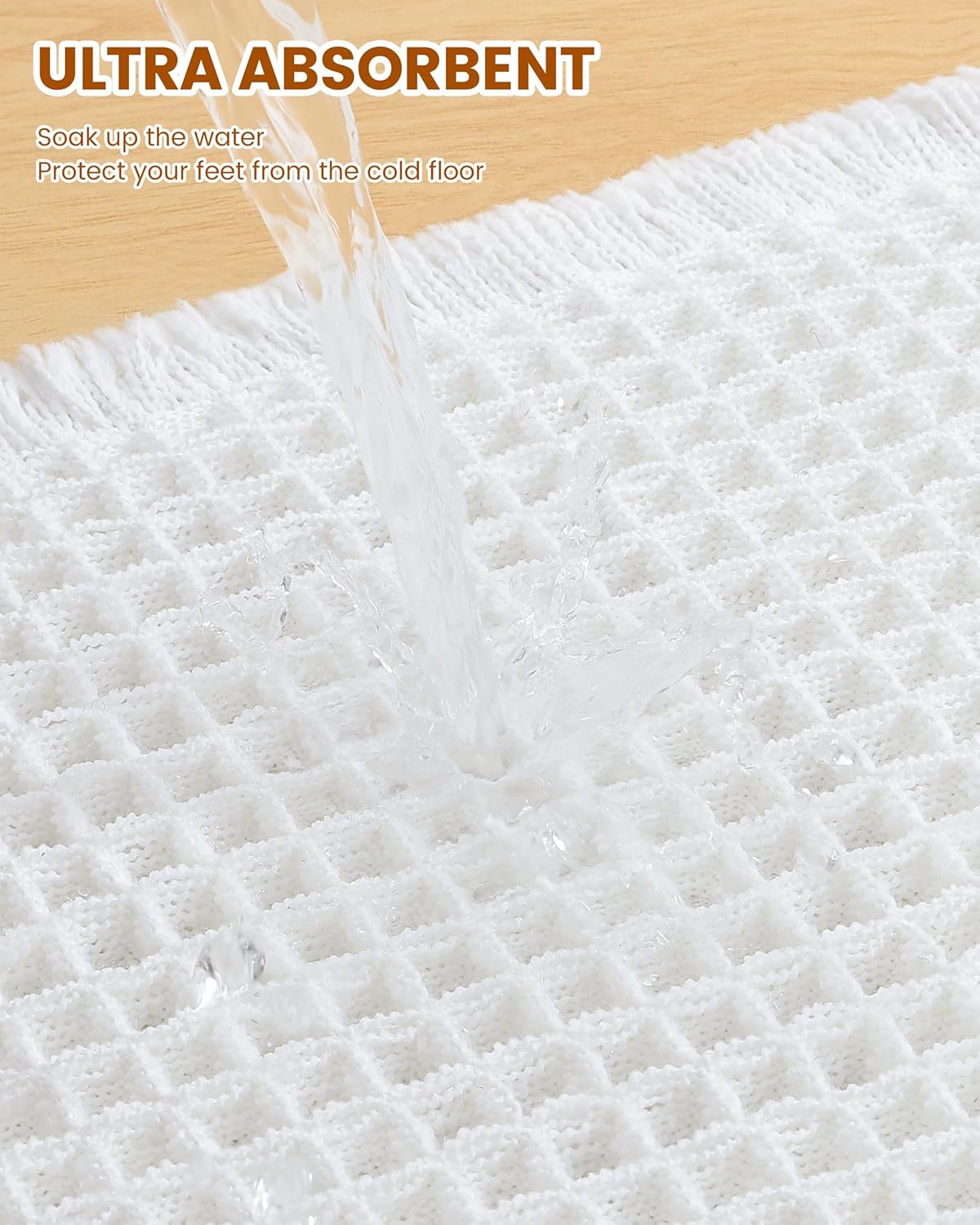 Smiry Waffle Bath Mat 30x20, Extra Soft Absorbent Bathroom Rugs, Non Slip Machine Washable Quick Dry Bath Rugs for Bathroom Floor, Tub, Shower, Home Decor Accessories, Brown