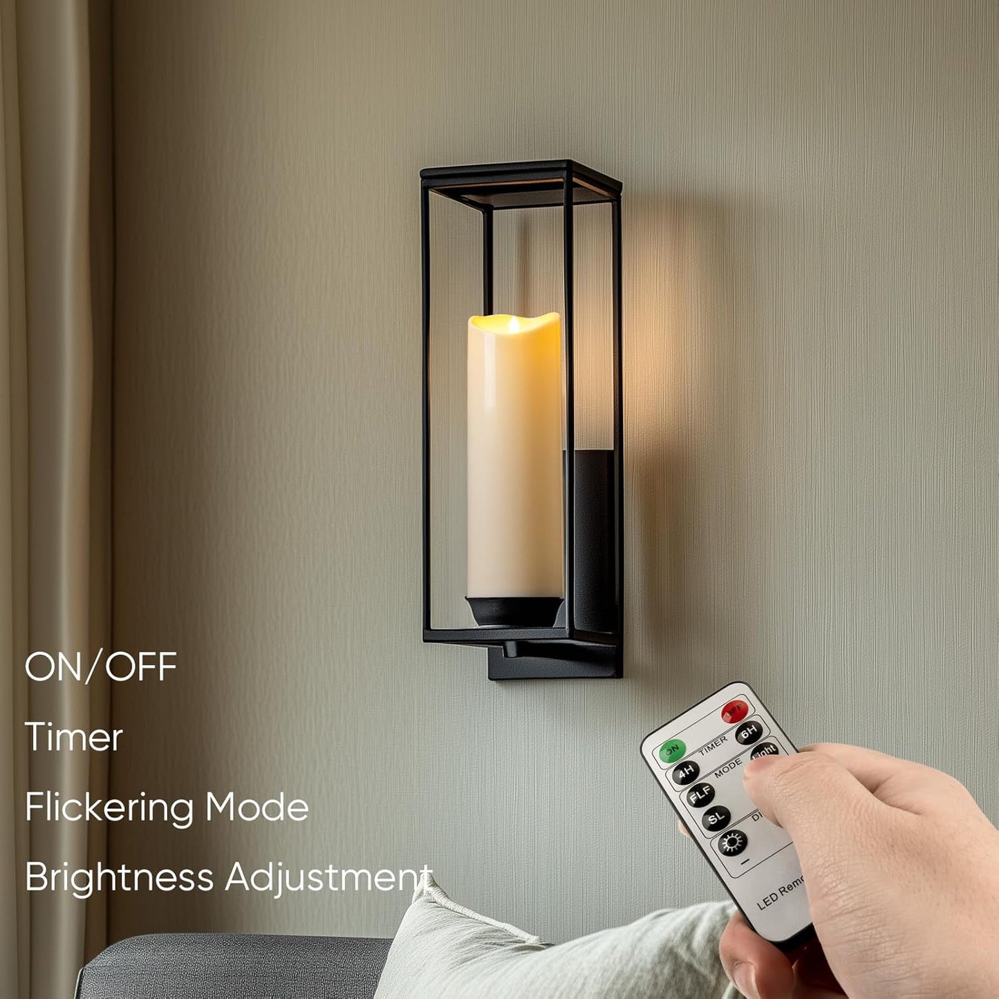 Homemory Dripping Wax Flameless Candles, Battery Operated Candles with Remote Control and Timers, LED Pillar Candles, Electric Fake Candles, 3" x 6", Set of 2