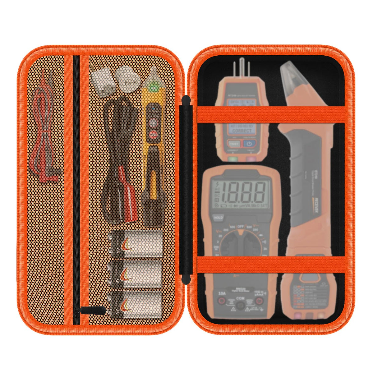 Storage Case Only for Klein Tools Electrical Testers -Hard Protective Carrying Bag Compatible with 80101 Circuit Breaker Finder Kit & ET310/ 69149P Digital Multimeter, XL Size (Does NOT Include Tools)