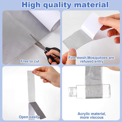 CroBlissful Extra Wide 5 inch x 20 ft Window Screen Tape Mesh Repair Strong Adhesive Waterproof Fiberglass Screen Repair Kit Patch for Window Door Tears Holes(Black)