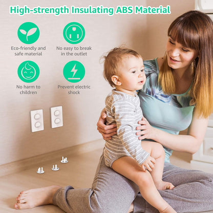 Mom's Choice Gold Awards Winner - Outlet Covers with Hidden Pull Handle Baby Proofing Plug Covers (45 Pack) 3-Prong Child Safety Socket Covers Electrical Outlet Protectors Kid Proof Outlet Cap