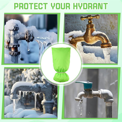 3 Pack Green Outdoor Faucet Covers for Winter Insulated Freeze Protection 27.9" x 14.9" Hose Bib Covers for Winter Reusable Thicker Waterproof Insulated Spigot Cover with Reflective Strips