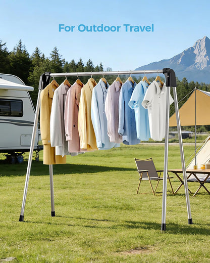 APEXCHASER Clothes Drying Rack Foldable, Stainless Steel Laundry Drying Rack Collapsible, Clothes Hanger for Sweater Baby Clothes Towel for Indoor & Outdoor, Portable Clothes Airer for Travel