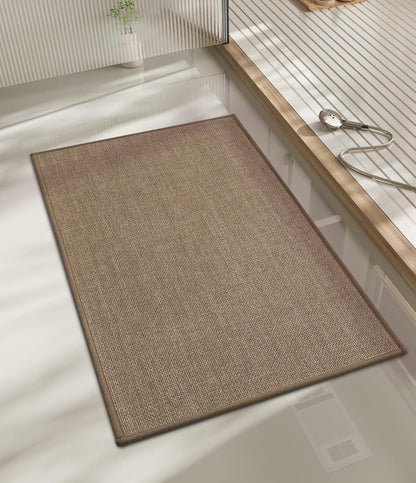 chakme Bathroom Rugs Mat 24x17, Ultra Thin Non Slip Bath Mat Small Quick Dry Absorbent Bath Mat for Bathroom Floor, (Dark Beige, 24"x17")