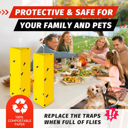 LULUCATCH Fruit Fly Sticky Traps 12 Pcs, Yellow Sticky Trap, Non-Toxic Gnat Traps Insect Catcher, Super Sticky Fly Traps for Indoor Outdoor Kitchen White Flies Mosquitos Fungus Gnats Flying Insects