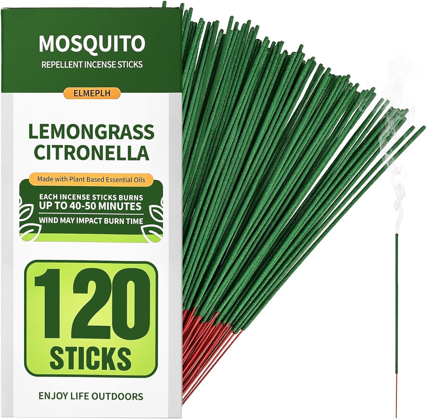 Mosquito Repellent Incense Sticks 40 Pieces per Box - Citronella Incense Sticks or Outdoor Patio/Citronella Oil/Lemongrass and Rosemary Oil/Made with Natural Based Essential