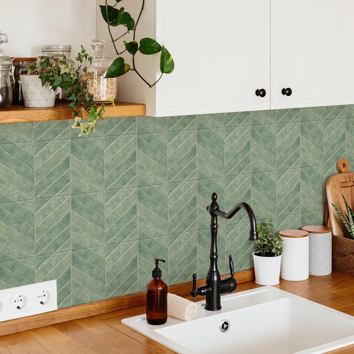 10 Sheets Thicker Design Peel and Stick Backsplash, 3D Self Adhesive Peel and Stick Wall Tile Backsplash for Kitchen, Bathroom, 11.4"x9.1", Beige