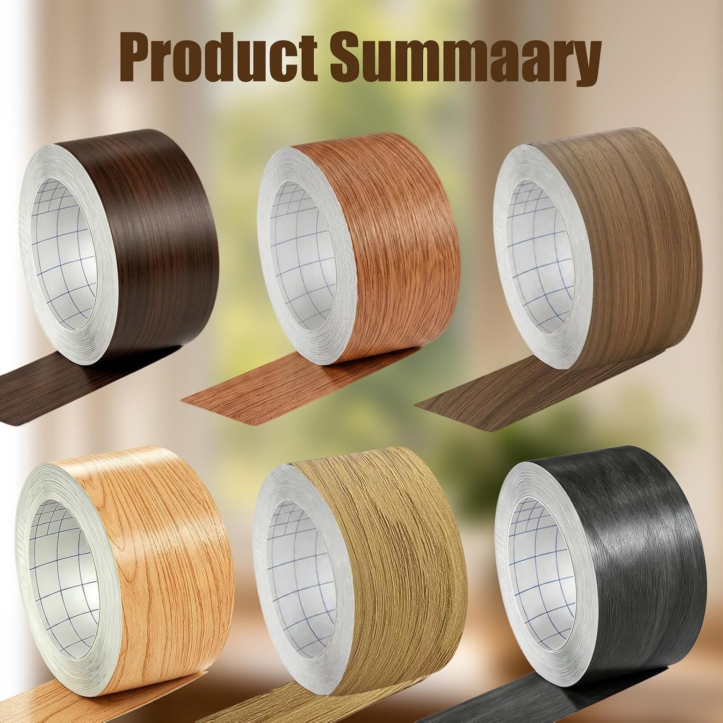 GSCIT Club Wood Grain Repair Tape, 2.4 inch X 15ft Self Adhesive Maple Grain Repair Patch for Tables, Chairs, Baseboards, Doors, Windows, Floors, Handicraft DIY. - Colors B