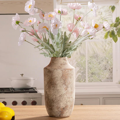 Ceramic Vase Set of 3, Modern Decorative Vases for Home Decor, Small Flower Pottery Vase Sets, Boho Farmhouse Rustic Vases for Living Room, Kitchen, Bedroom, Bathroom, Shelf, Table