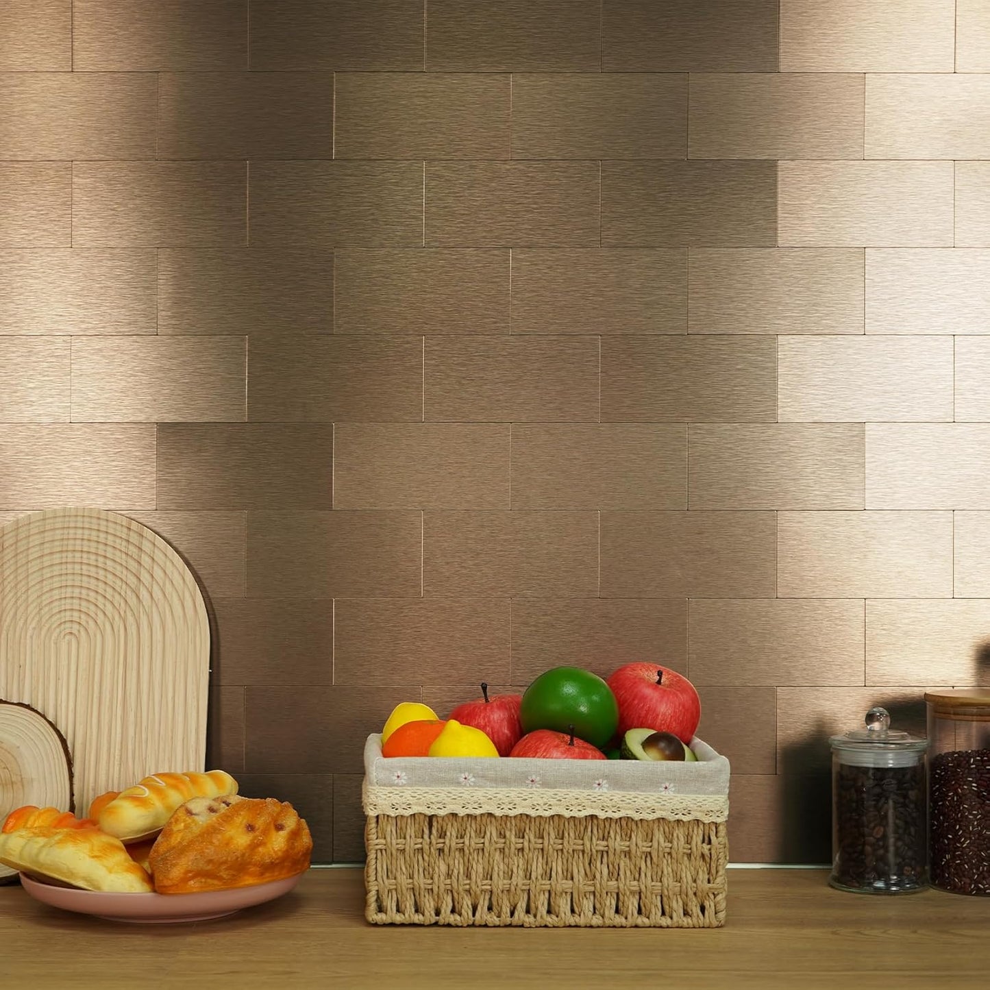 Vamos Tile 100-Piece Glossy Dolomite White Peel and Stick Backsplash Tile,3''x6'' PVC Subway Tile with White Grout, Stick on Backsplash for Kitchen/Bathroom/Fireplace