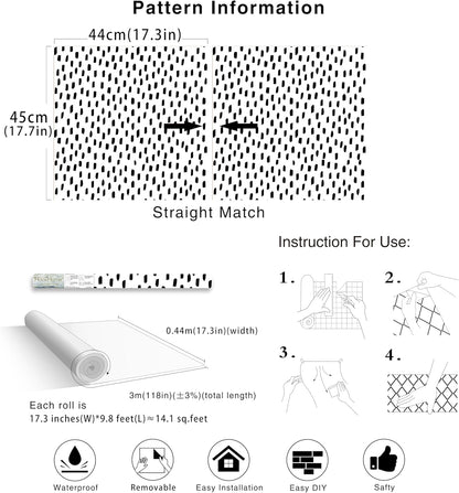 HAOKHOME Peel and Stick Wallpaper Boho Modern Dots Wall Paper Removable for Bathroom Caramel/White Contact Paper 17.3in x 9.8ft