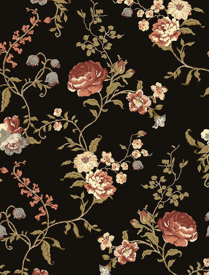 Safiyya Peel and Stick Wallpaper Vintage Floral Contact Paper 17.3" x 78.7" Wall Paper Renter Friendly Self Adhesive Removable Wallpaper for Bathroom Vinyl