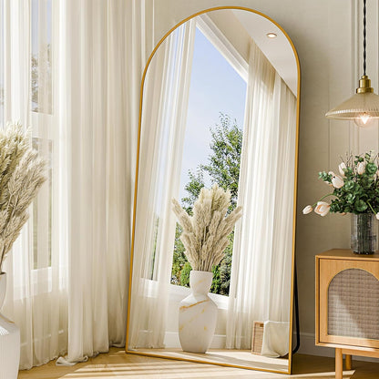 59"x16" Floor Mirror Full Length, Arched Full Length Mirror with Stand, Full Body Mirrors for Bedroom Living Room or Cloakroom Gold