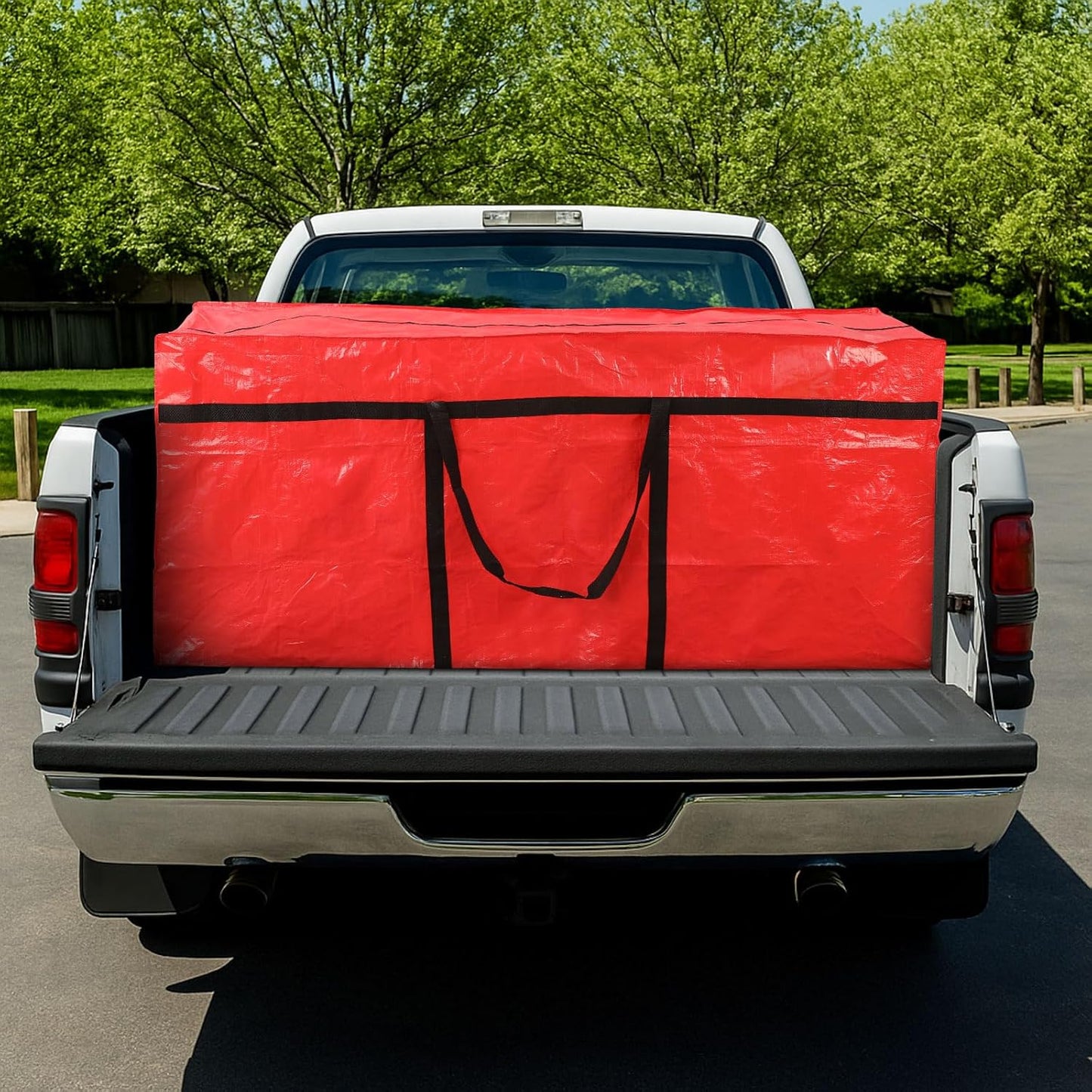 Windyun 4 Pack 57 Gallon Extra Large Moving Bags XXL Heavy Duty Storage Bag with Strong Zipper Handle Jumbo Big Tote Box Foldable for College Dorm Travel Clothes Duffle Blanket Pillow(Red)