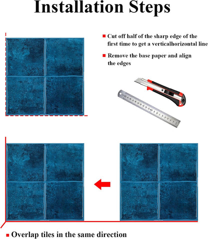 White Peel and Stick Backsplash Tiles for Kitchen, 10-Pack Self-Adhesive Waterproof Vinyl Bathroom Wall Tile(12 * 12 inches)