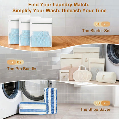 3Pcs Durable Mesh Laundry Bags, Premium Lingerie Bags for Washing Delicates, Underwear, Bra, Shoe, Sock, Laundry Bag Mesh Wash Bags Used in College Dorm, Laundry Room (12 * 16 Inches)