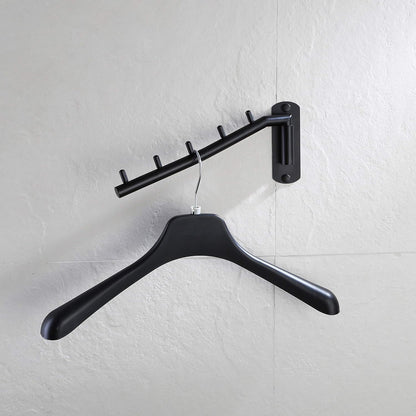 JQK Folding Clothes Hanger Rack, Stainless Steel Swing Arm Hook Holder, Clothing Hanging System Drying Closet Storage Organizer Brushed Finished Wall Mount, SHR100-BN