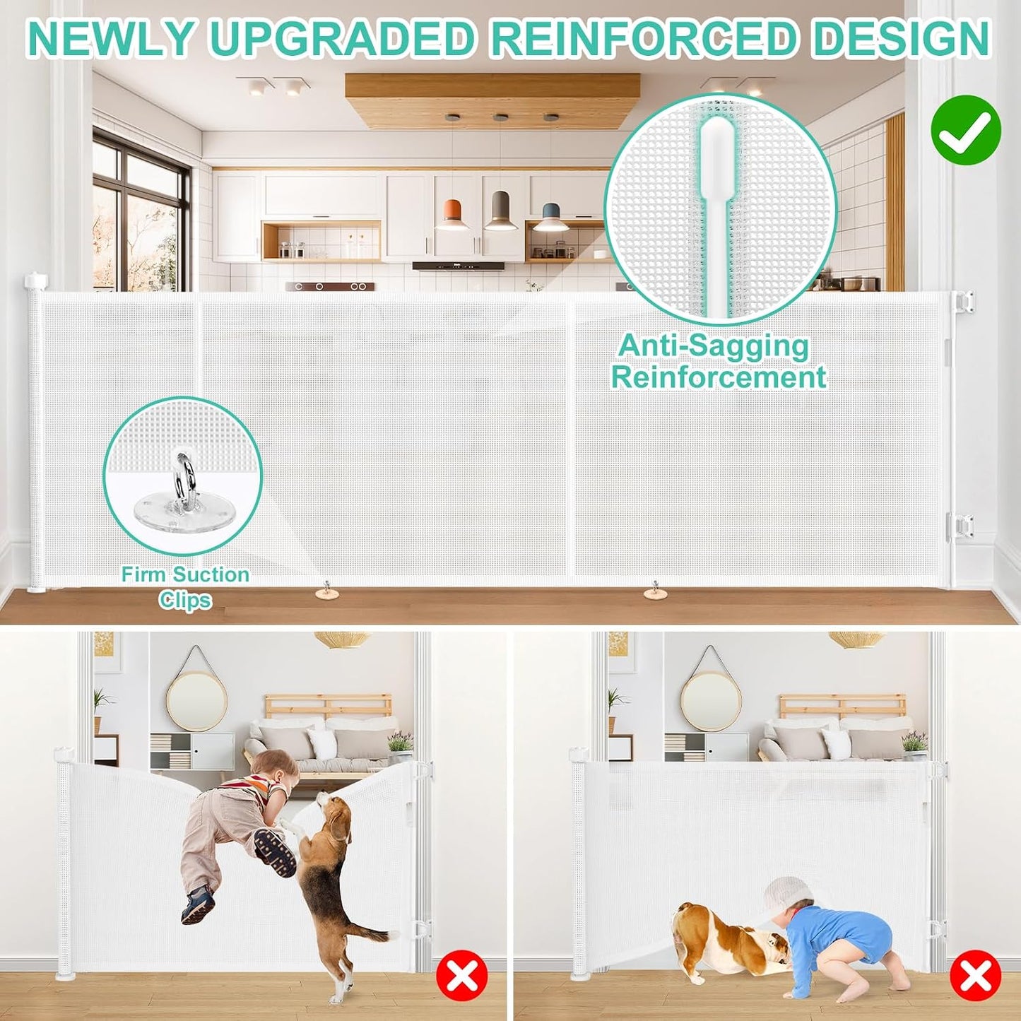 71 inch Retractable Baby Gates, EZIGO Extra Wide Baby Gate for Large Opening Extra Long Mesh Gate for Kids or Pet Dog Gate Child Safety Gate for Stairs Hallways Doorway Indoor Outdoor, Gray