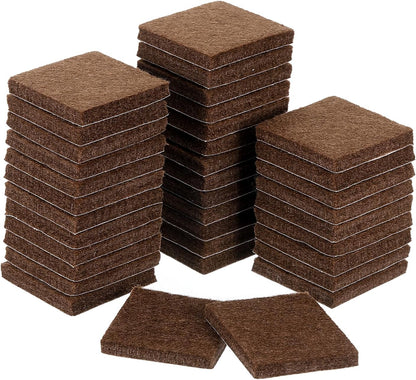 uxcell Furniture Pads, 36Pcs 1.5" - Square Self Adhesive Felt Furniture Pads, Floor Protectors for Furniture Feet Chairs Legs Hardwood Floors (Black)