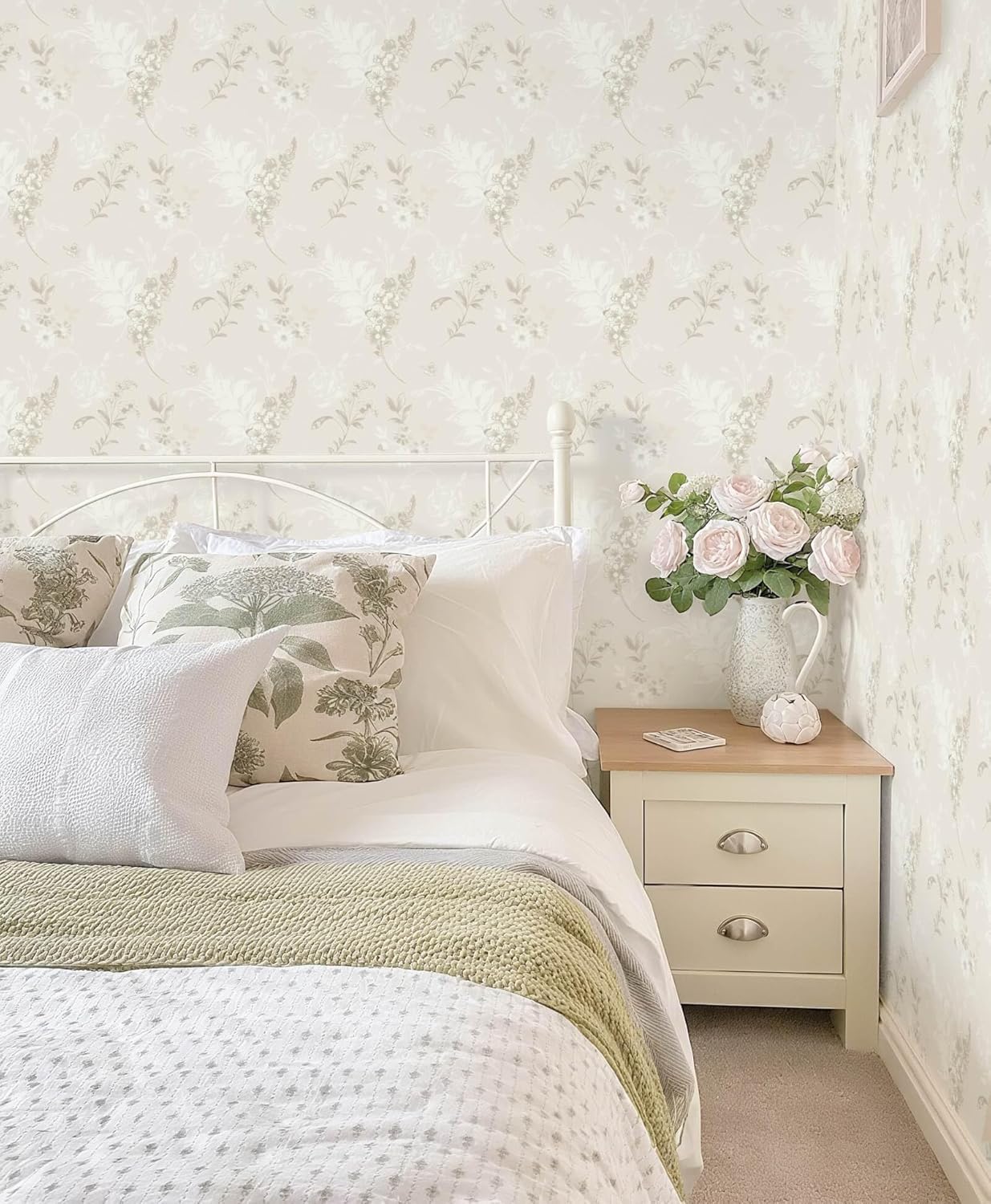 Heroad 16.1''x118'' Floral Peel and Stick Wallpaper Vintage Contact Paper Pink Rose Wall Paper Removable Renter Friendly Wallpaper for Bathroom Bedroom Nursery Waterproof Self Adhesive Vinyl Rolls