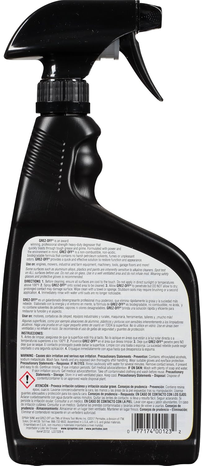 Spray Nine 22732 Grez-Off Heavy Duty Degreaser, 32 oz., Pack of 1