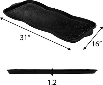 A1HC Heavy Duty Flexible and Durable 100% Rubber Hello Triangle Boot Trays Multi-Purpose for Shoes, Pets, Garden - Mudroom, Entryway, Garage and Scraper Doormat 21.6" X 21.6"