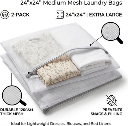 12x16 Small Mesh Laundry Bags for Delicates, 4-Pack – for Lingerie, Bras, Socks & Swimwear – 120GSM Honeycomb Mesh Protects Delicates in Washer & Dryer