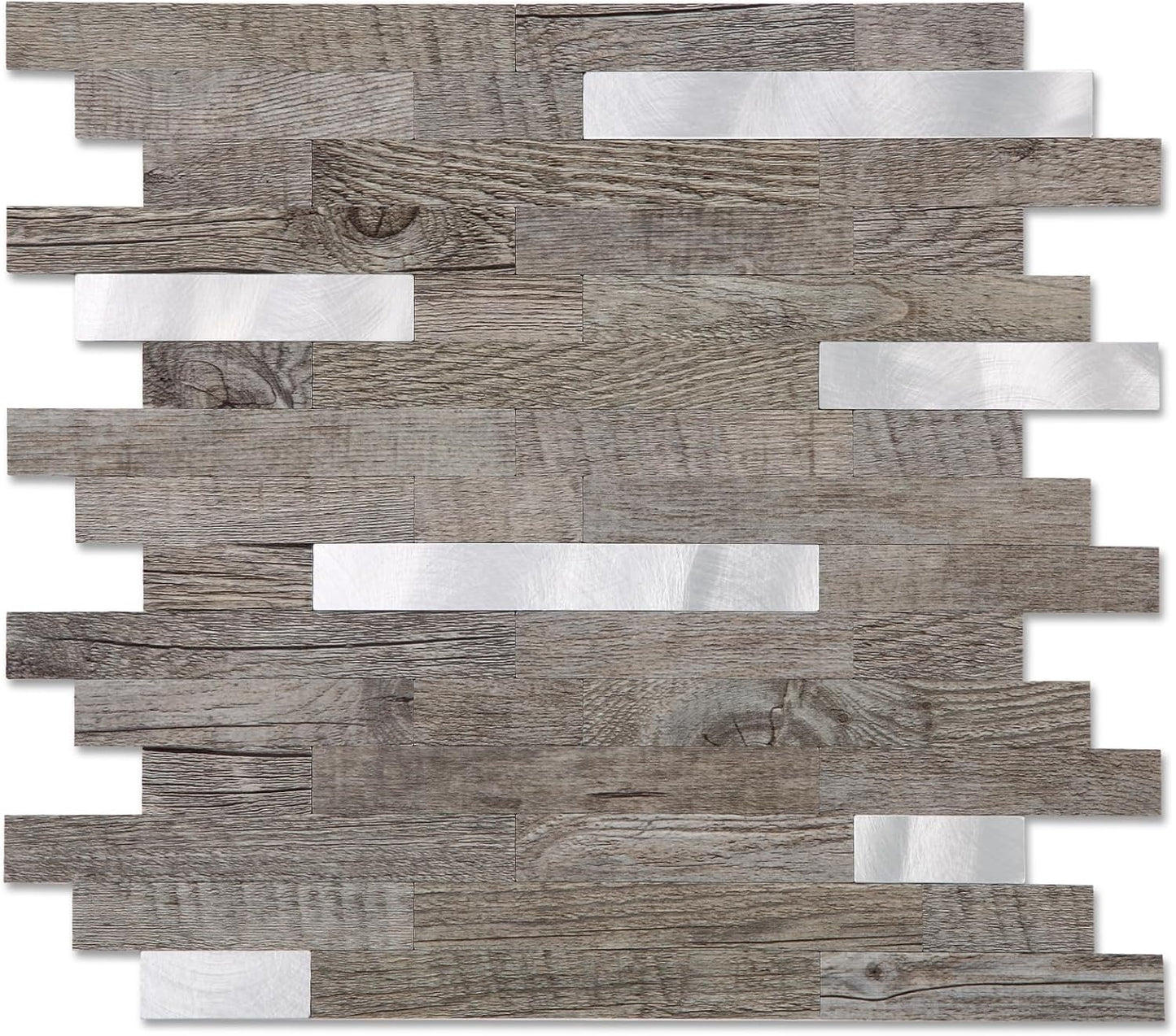 Yipscazo 2026 New Upgrade 11.34" X 11.57" Peel and Stick Backsplash, Stick on Backsplash Tiles for Kitchen, Bathroom, Fireplace (10 Sheets, Beige Rocks + Rose Gold)