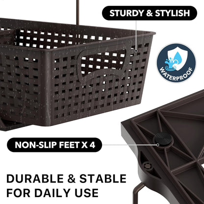 Simple Houseware 2 Tier Bathroom Organizer Tray Pull-Out Sliding Drawer/Under-Sink Storage, Clear