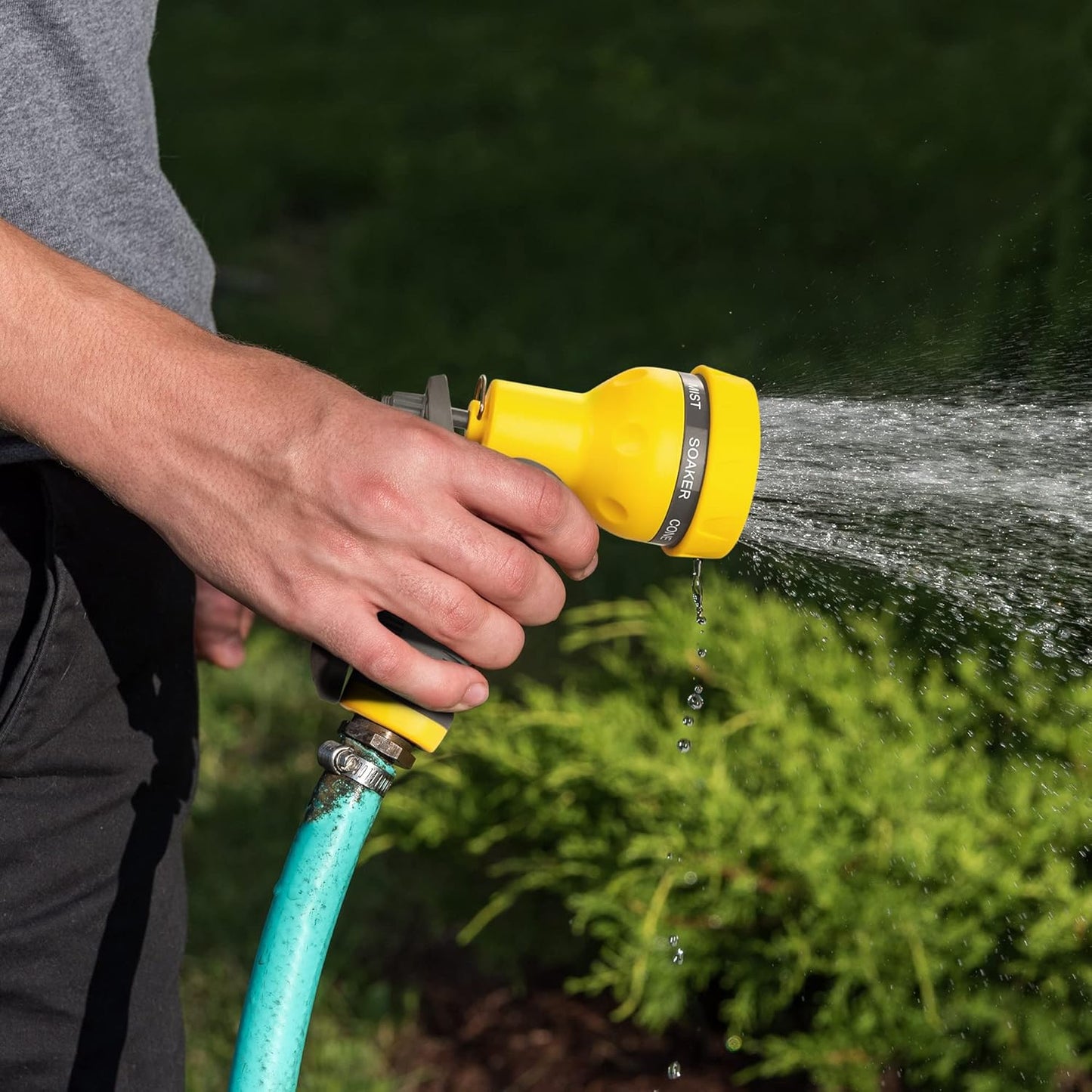 AUTOMAN Garden Hose Nozzle - 2 Pack, 100% Metal High Pressure Spray Nozzle, Labor-Saving Design, Heavy Duty for Garden Watering, Car Washing, Window Cleaning, Pets Bathing