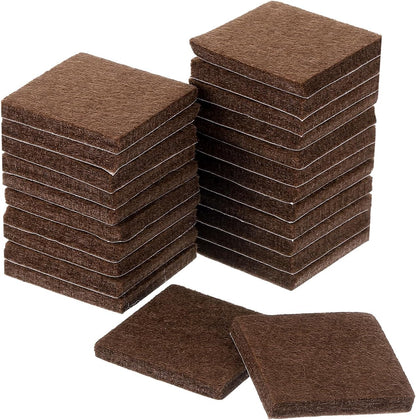 uxcell Furniture Pads, 24Pcs 1.5" - Square Self Adhesive Felt Furniture Pads, Floor Protectors for Furniture Feet Chairs Legs Hardwood Floors (Black)