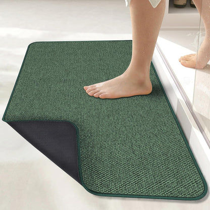Bath Mat,Ultra Thin Bathroom Rugs,Rubber Bath Mats for Bathroom,No Slip Bath Rugs,Quick Dry,Machine Washable,Low Pile,Absorbent,Shower Outside,Sink,Home Decor Accessories.Grey,1'5"x2'3"(17x27Inch)