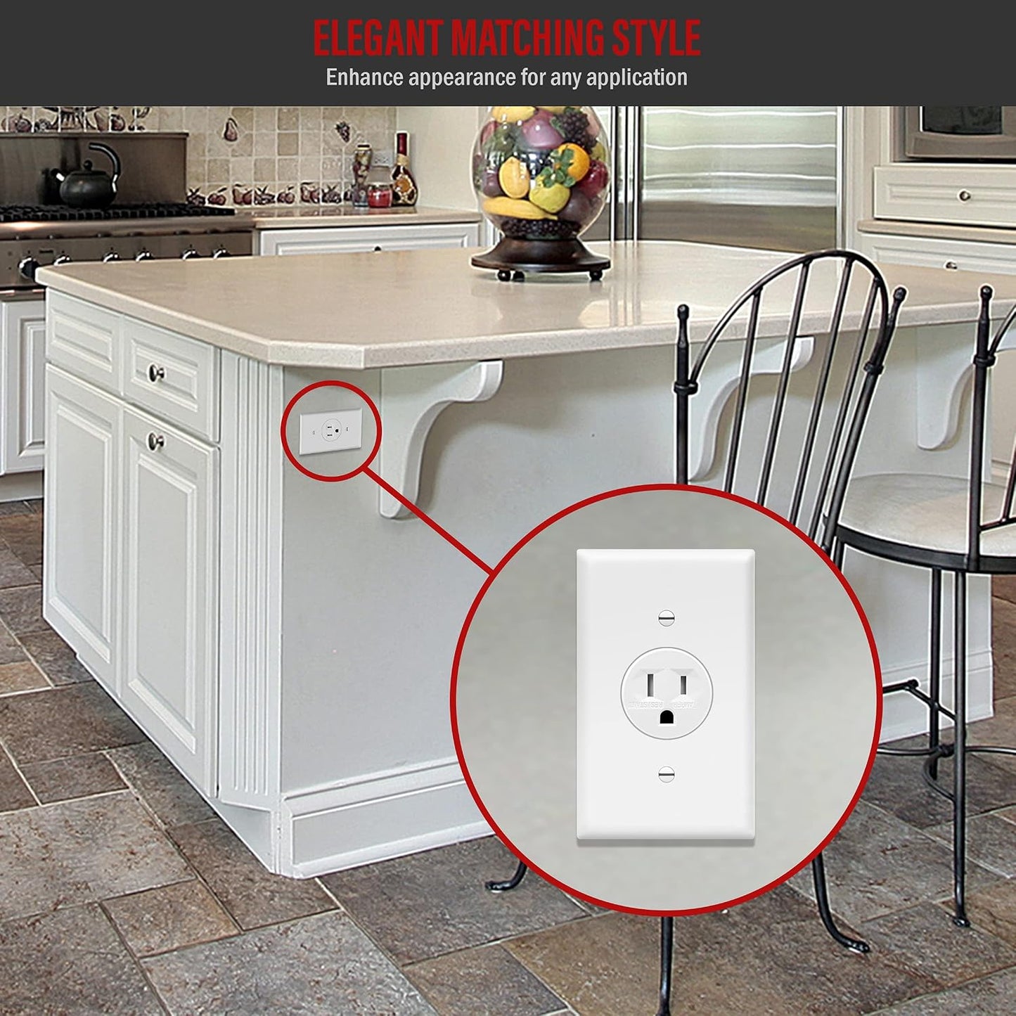 ENERLITES Child Proof Outlet Cover, Self-Closing, Fits Both Duplex and Decorator Outlet, Safety Design, Tamper-Resistant Socket Plug for Receptacle, Size 4.68" x 2.93", 8800-TR, White 6 Pack