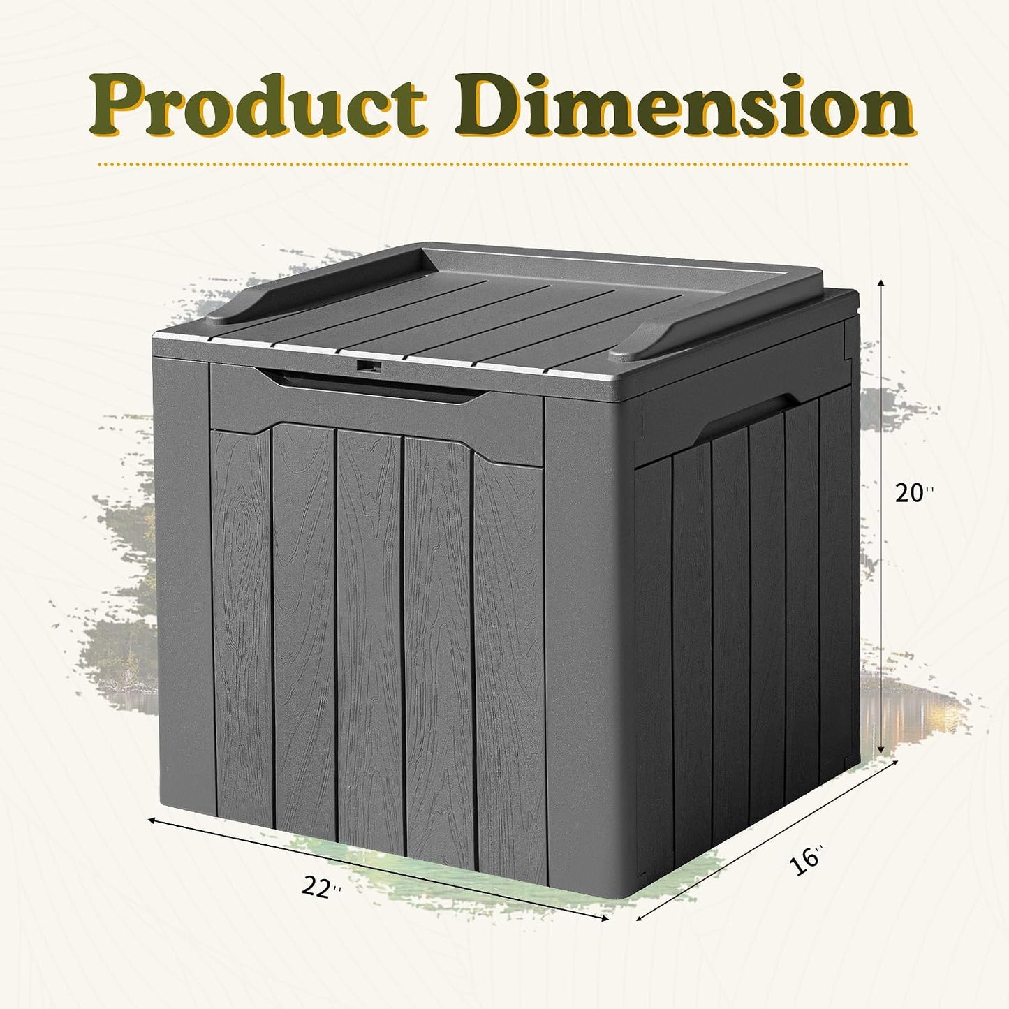 Devoko 100 Gallon Waterproof Large Resin Deck Box Indoor Outdoor Lockable Storage Container for Patio Furniture Cushions Garden Tools (100 Gallon, Black)