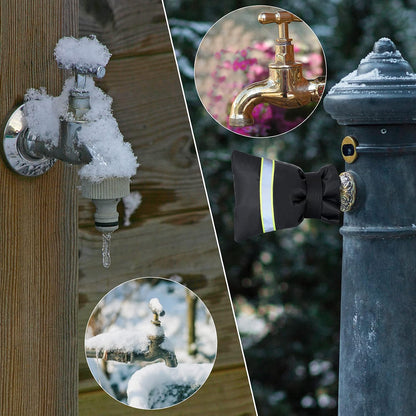 Faucet Cover for Winter Freeze Protection,Spigot Cover with Reflective Strips,Outside Faucet Cover for Cold Weather,Velcro Thickened Anti-Freeze Outdoor Faucet Socks,Reusable Hose Bib Covers (2PCS)