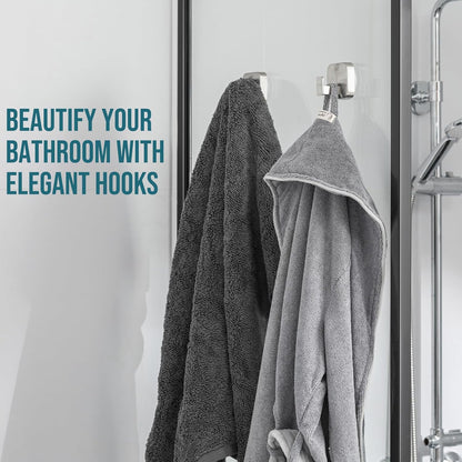TAILI Suction Cup Razor Holder in Shower 2 Pack, Towel, Loofah, Shaver Holder for Bathroom Wall, Powerful Suction Cup Shower Hooks, Easy to Install and Reuse, White