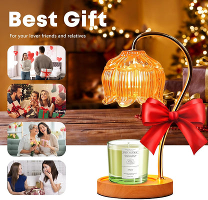 Fragrance Candle Warmer Lamp with 2 Bulbs Electric Candle Warmer with Timer & Dimmer for Home Decor